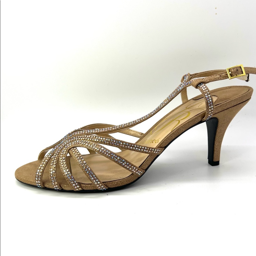 Dressy low heel savanna gold color J Renee shoes new in box size 10
